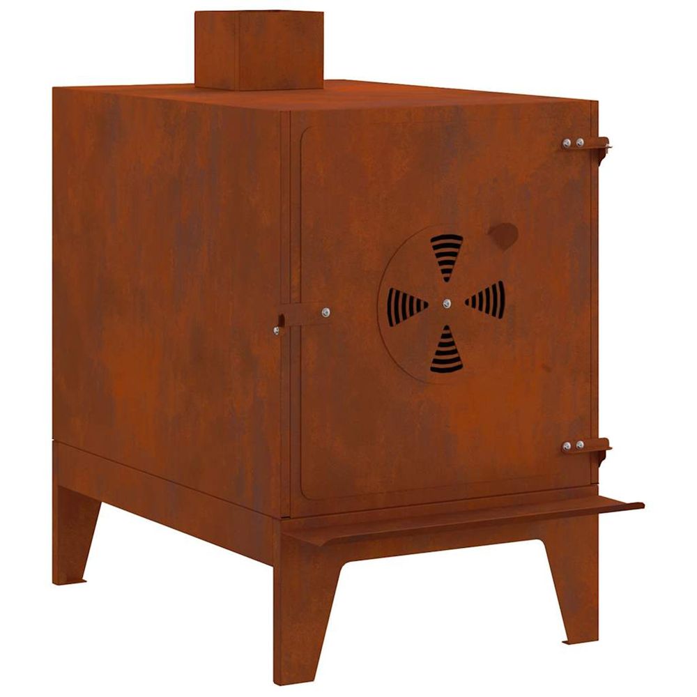 Réchaud de camping 35x50x60 cm acier corten