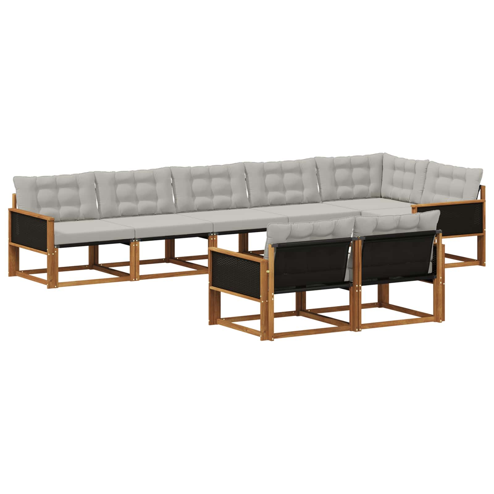 Ensemble de canapés d'extérieur 8 pcs naturel et gris clair