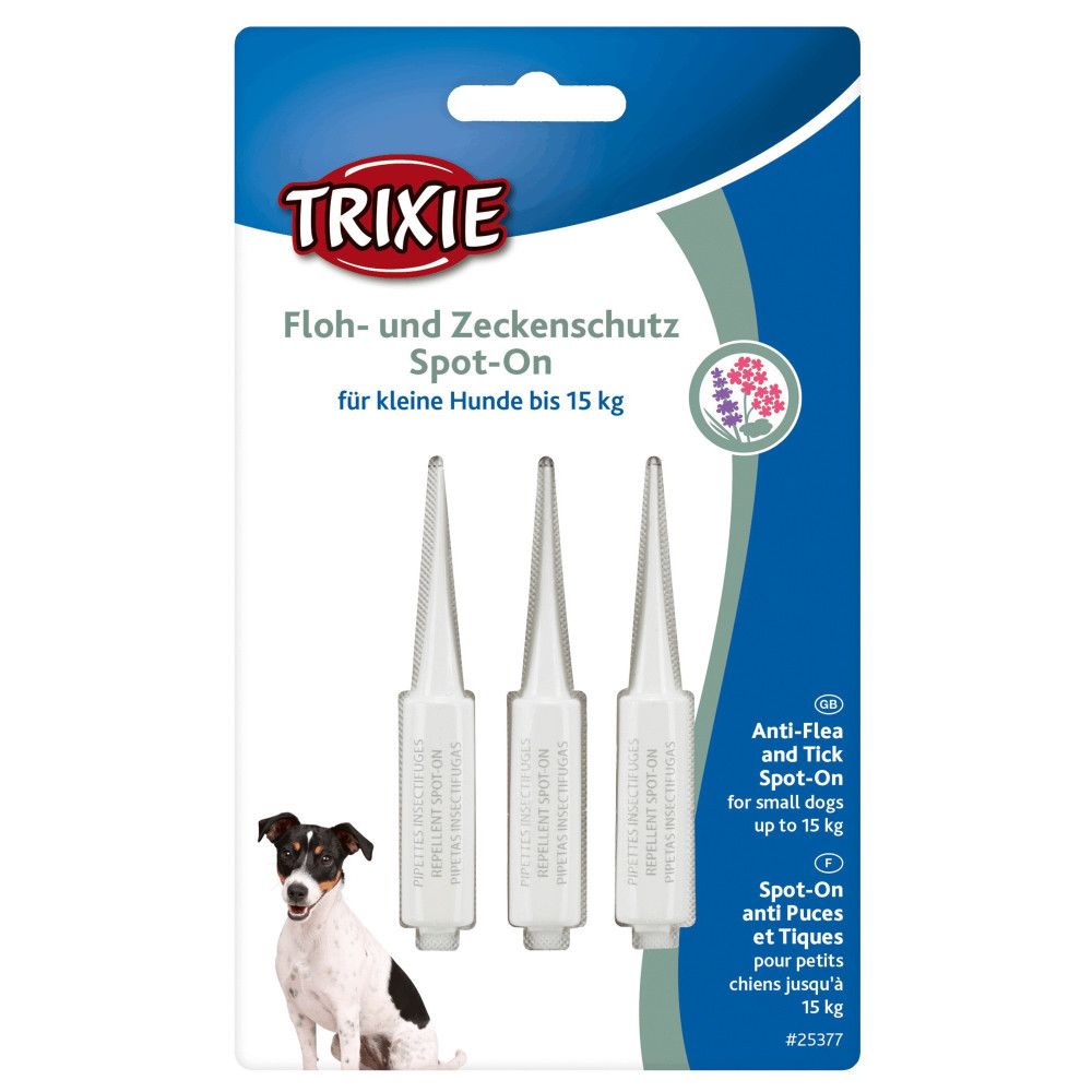 Protection anti-tiques et puces spot-on pour chien jusqu'à 15 kg
