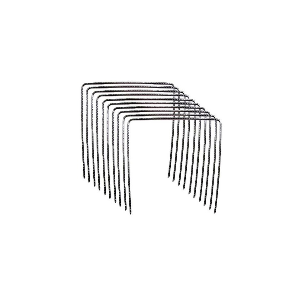 Lot de 10 agrafes métalliques 20cm x 20cm pour films paillage