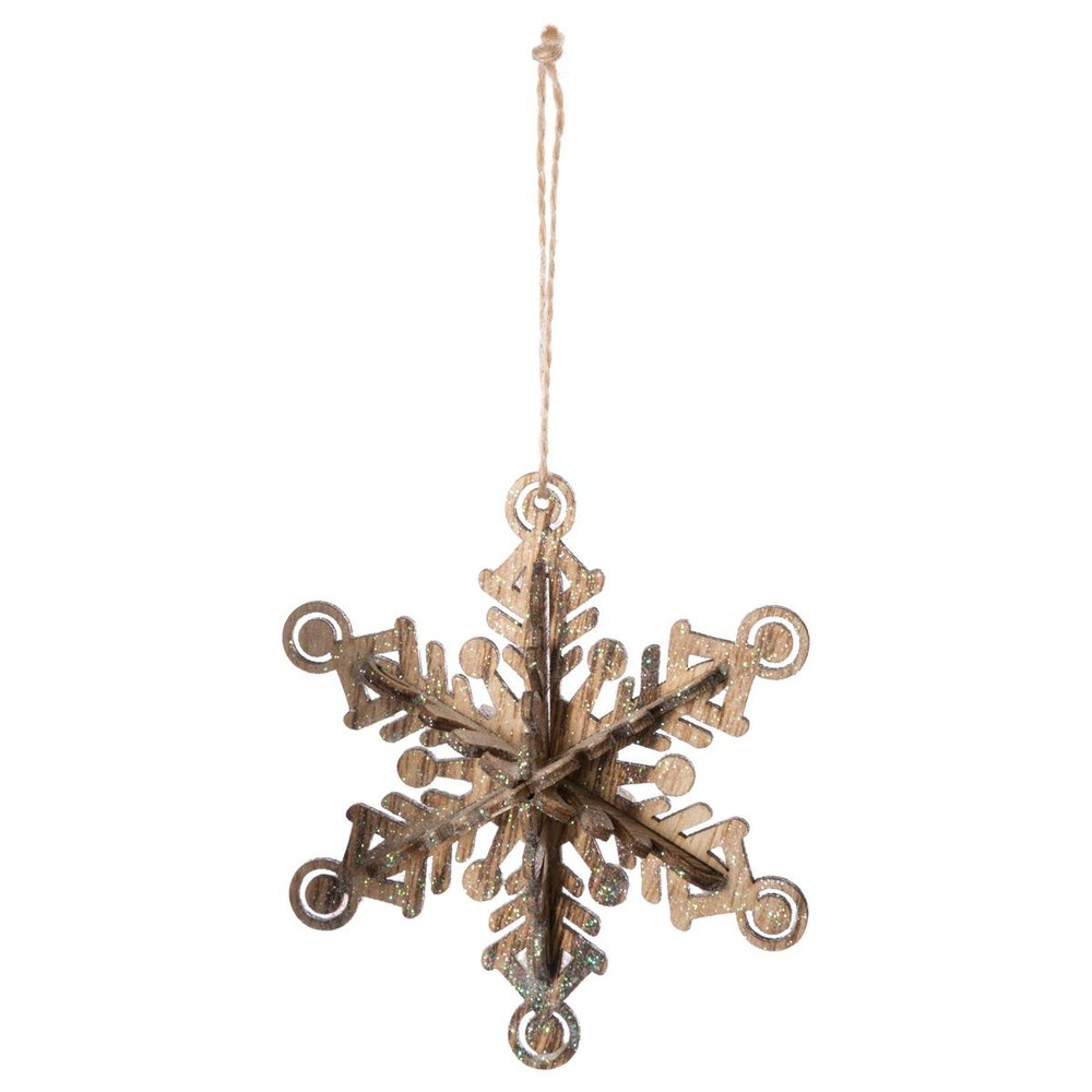 Sujet de noël bois flocon