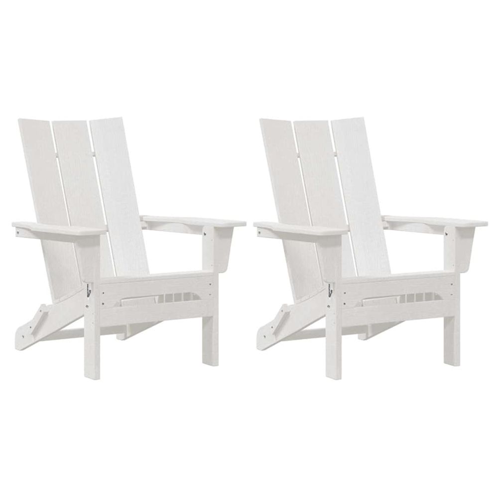 Chaise de jardin 2 pc blanc polyéthylène