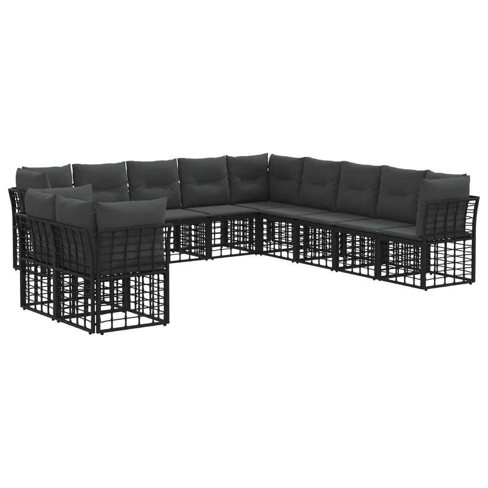 Ensemble de canapés d'extérieur noir polyester