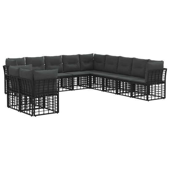 Ensemble de canapés d'extérieur noir polyester