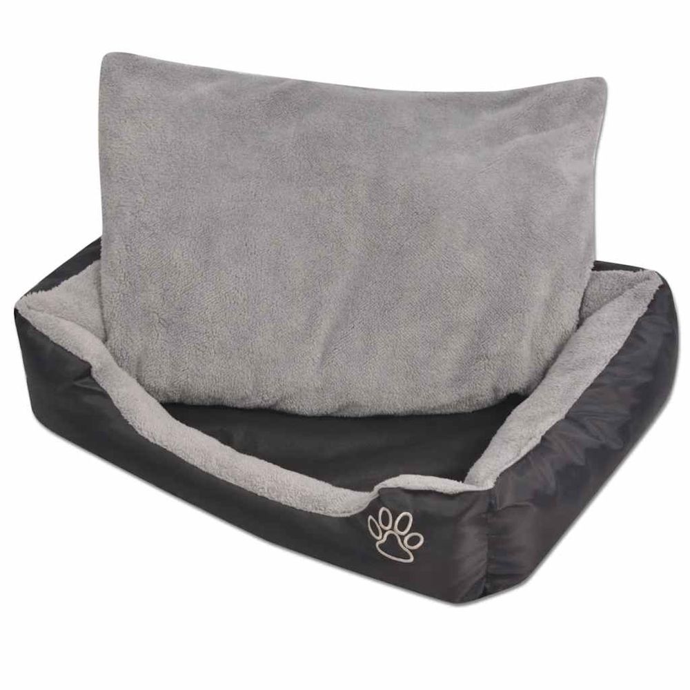 Lit pour chiens avec coussin rembourré taille xl noir