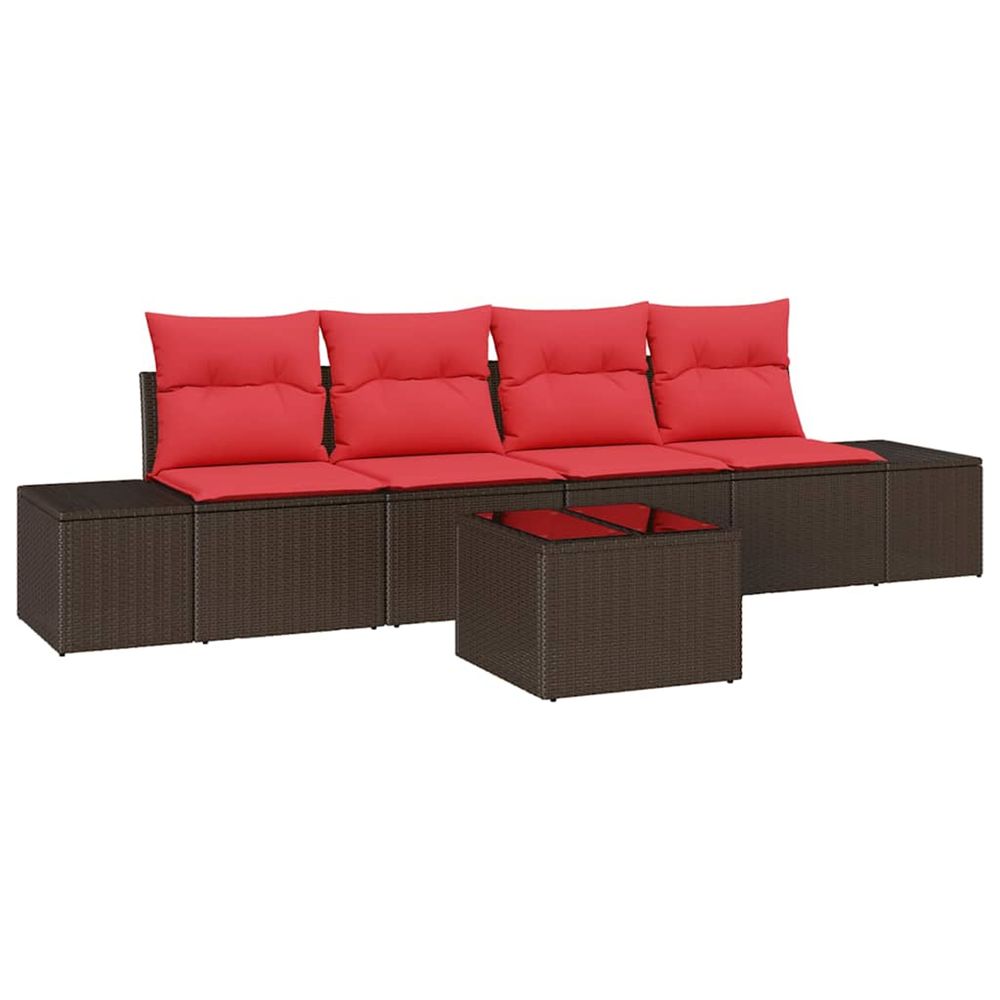 Ensemble de canapés 5 pc marron polyrotin