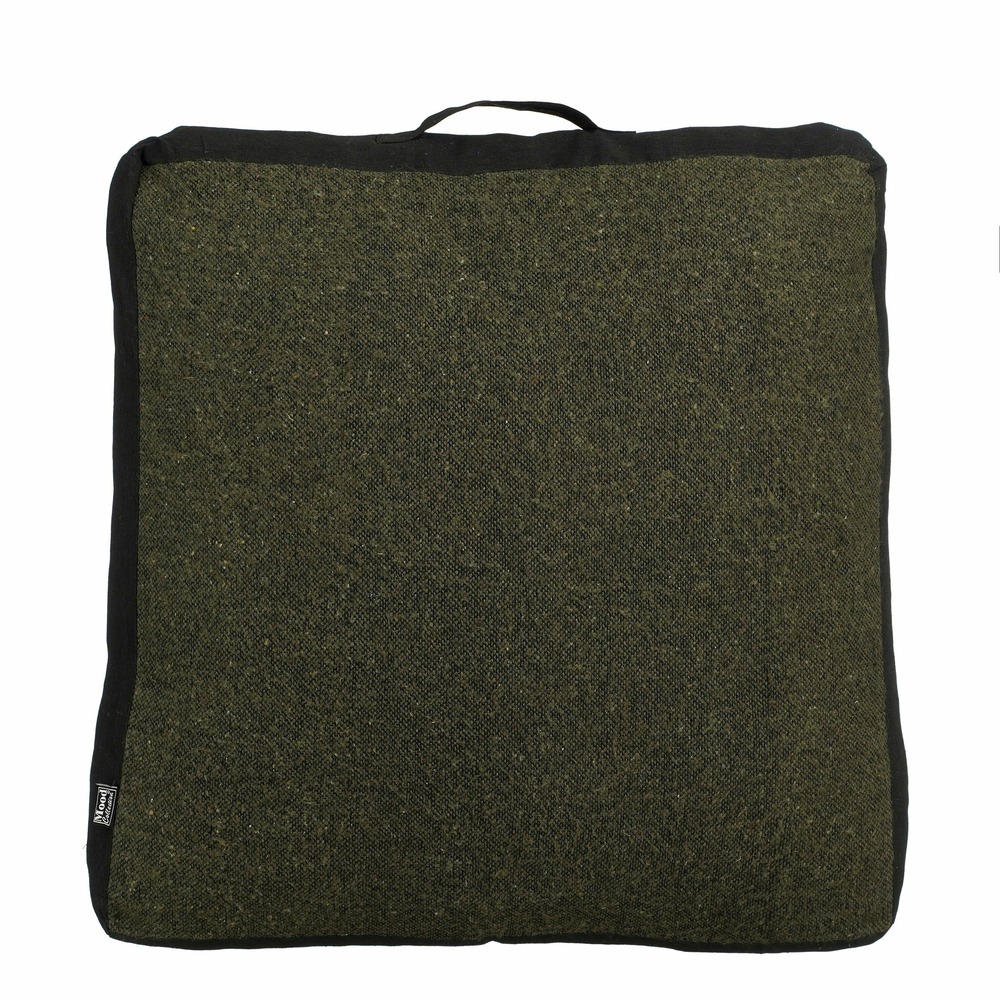 In the mood collection - coussin de sol en coton recyclé vert foncé 57x57