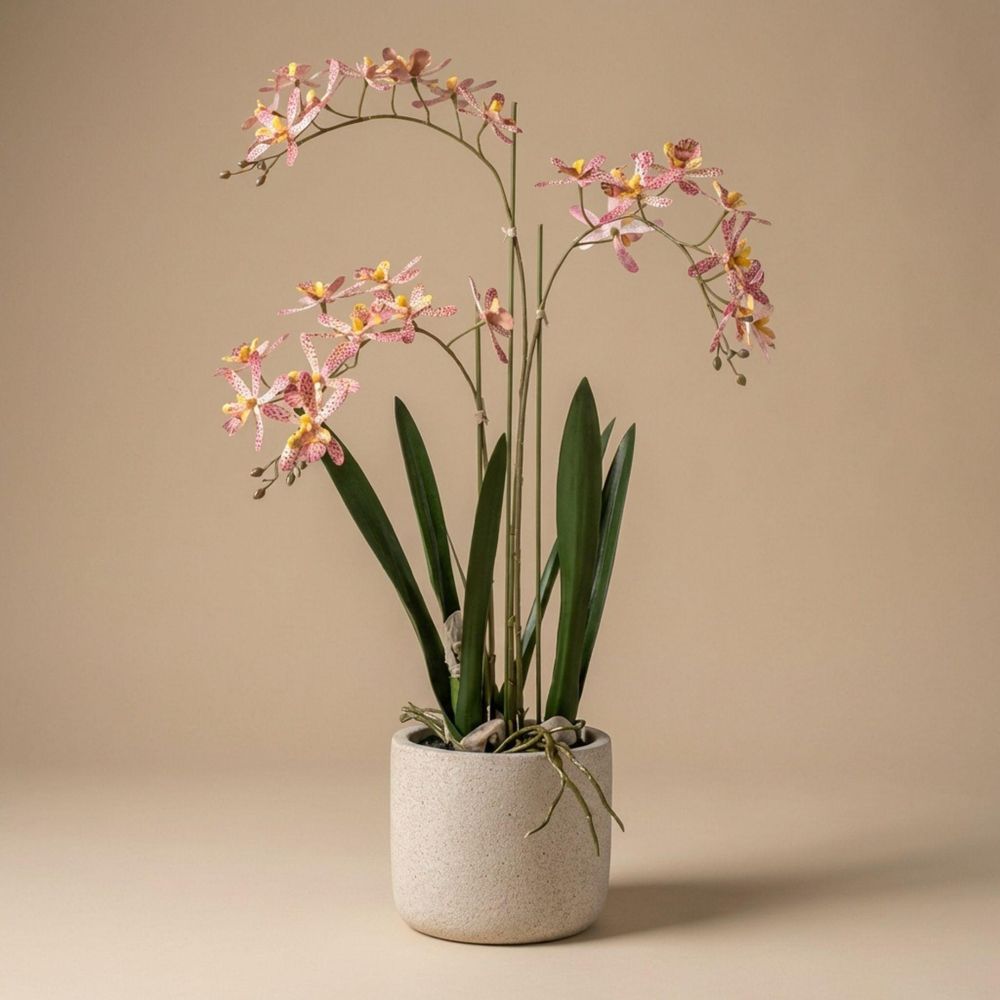 Renanthera orchidée rose - ø10cm - plante artificielle