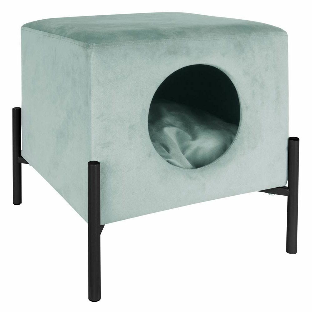 Couchette avec niche pour chat en velours