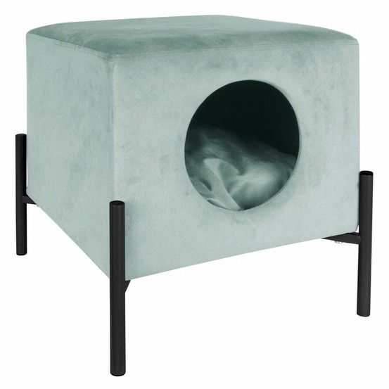 Couchette avec niche pour chat en velours