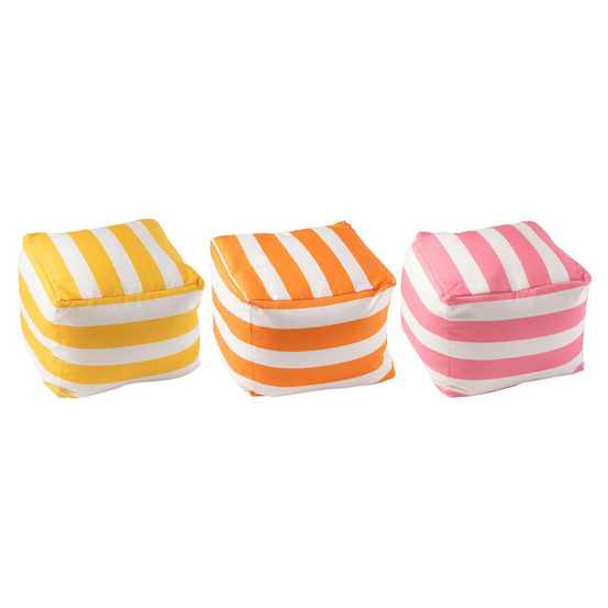 Lot de 3 poufs à rayures