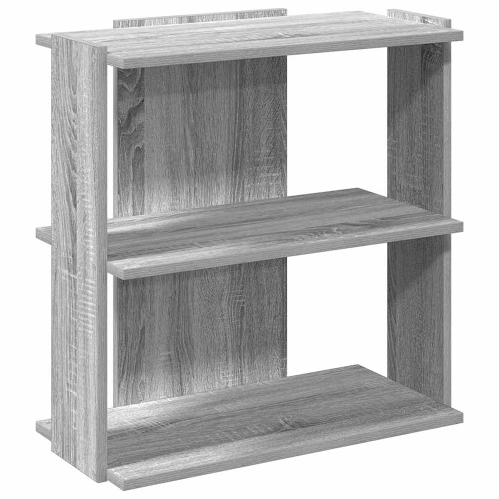 Bibliothèque 3 niveaux sonoma gris 60x30x60cm bois d'ingénierie