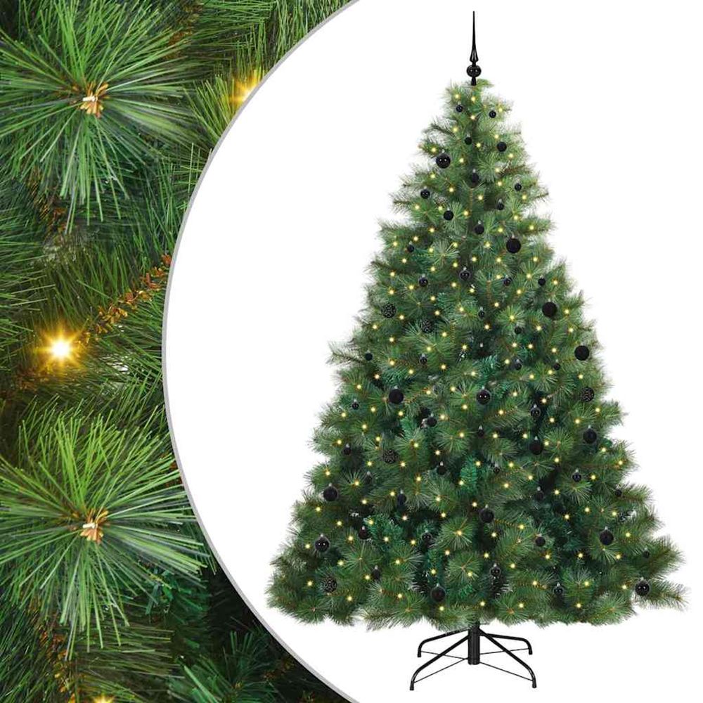 Sapin de noël artificiel avec 300 led vert 240 cm pe et pvc