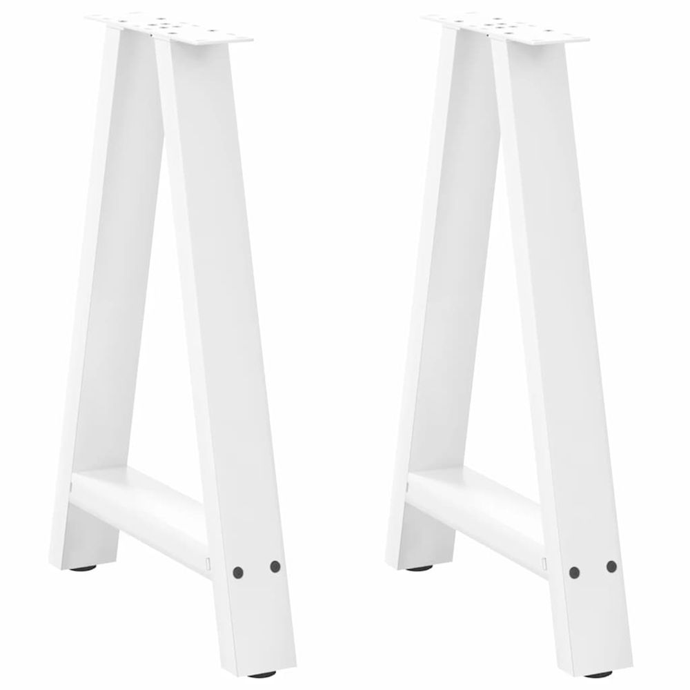 Pieds de table à manger en forme de a 2 pièces blanc 60 x (72-73) cm acier