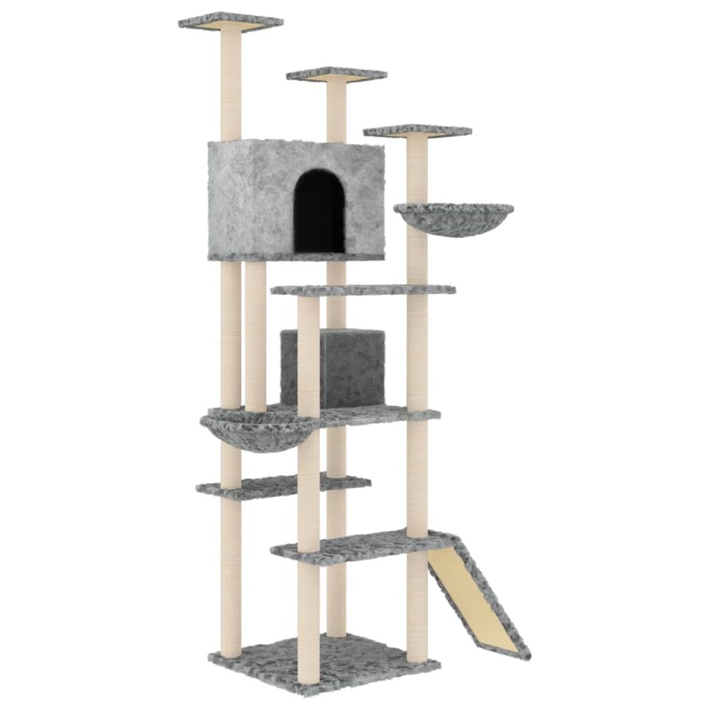 Arbre à chat avec griffoirs en sisal gris clair 191 cm