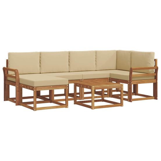 Ensemble de canapés d'extérieur 7 pcs naturel et beige