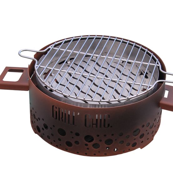 P'tit grill - acier - barbecue imitation corten - design industriel et robuste pour une cuisson authentique en extérieur