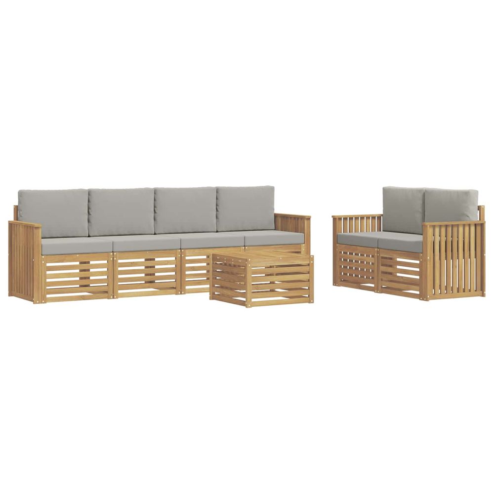 Ensemble de canapés d'extérieur 7 pc blanc et gris clair