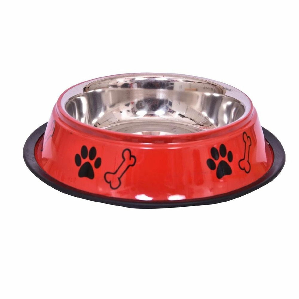 Gamelle pour chien avec base anti-dérapante - rouge