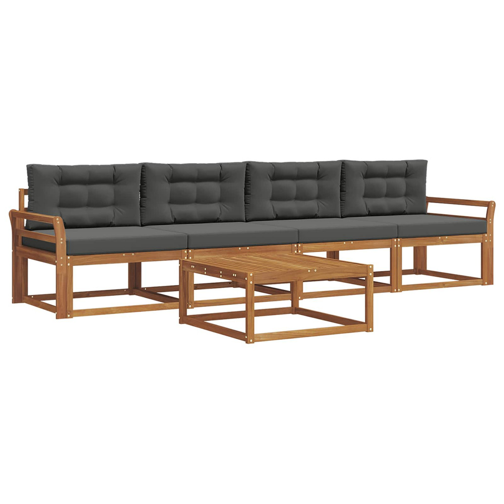 Ensemble de canapés d'extérieur 5 pcs naturel et anthracite