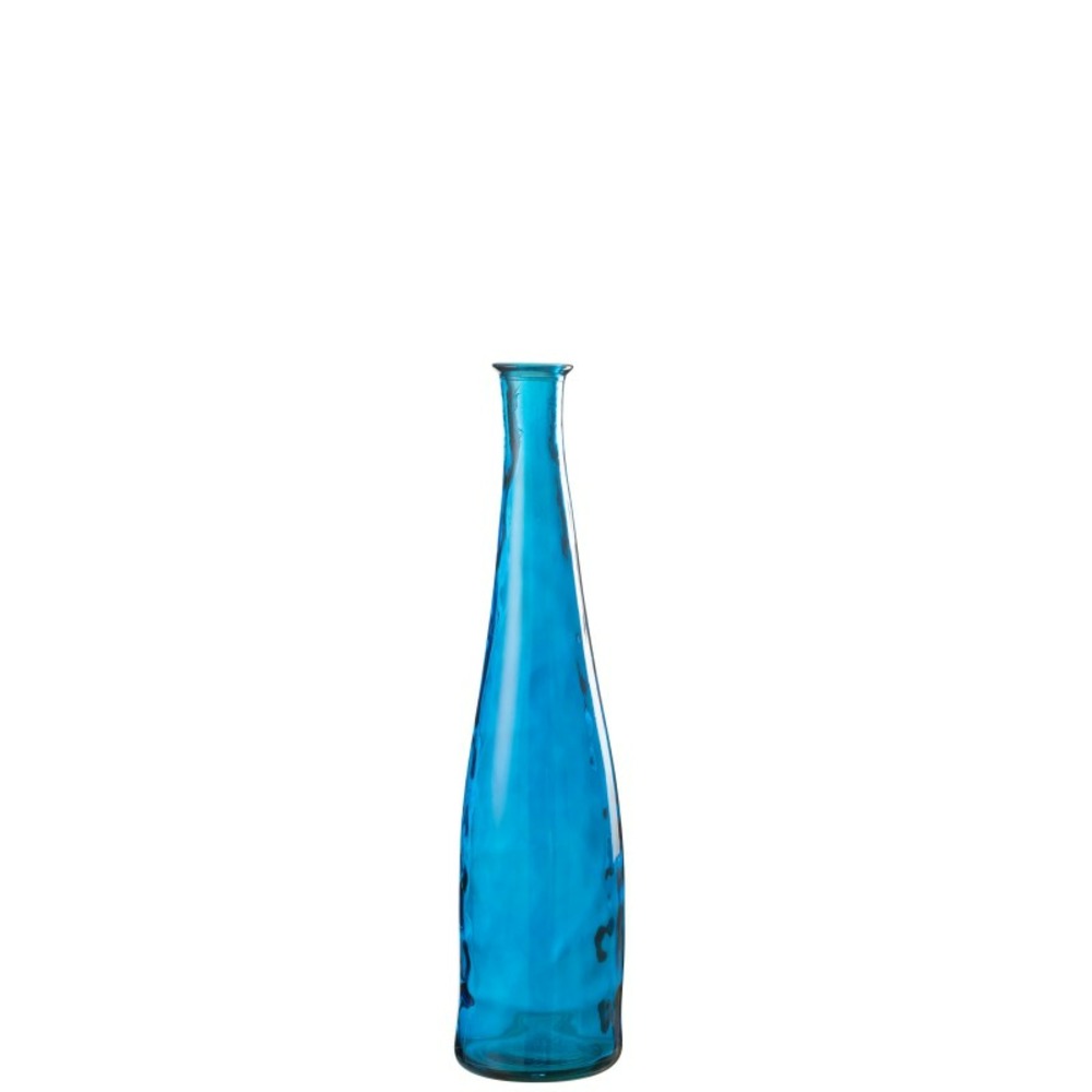 Vase haut en verre bleu 18x18x80 cm