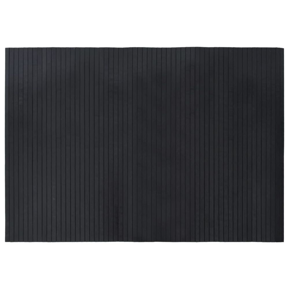 Tapis rectangulaire noir 70x100 cm bambou