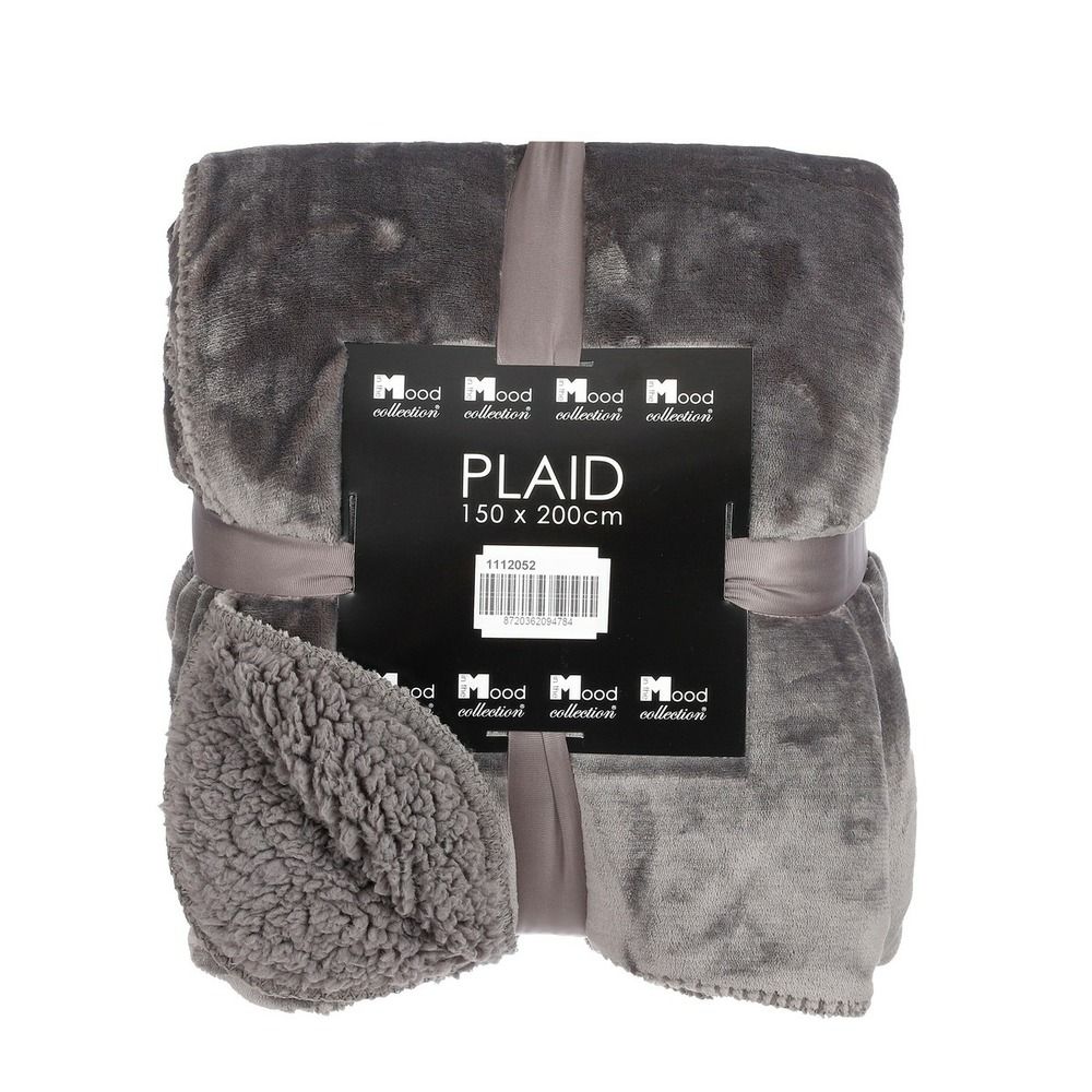 Mica decorations mardy plaid - l200 x h150 cm - polyester - anthracite