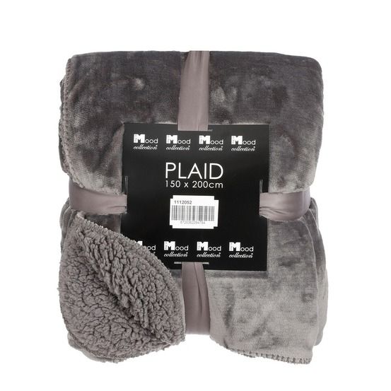 Mica decorations mardy plaid - l200 x h150 cm - polyester - anthracite