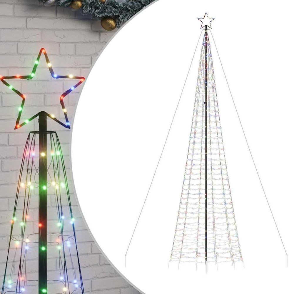 Sapin de noël à led avec piquets 1534 led colorées 500 cm