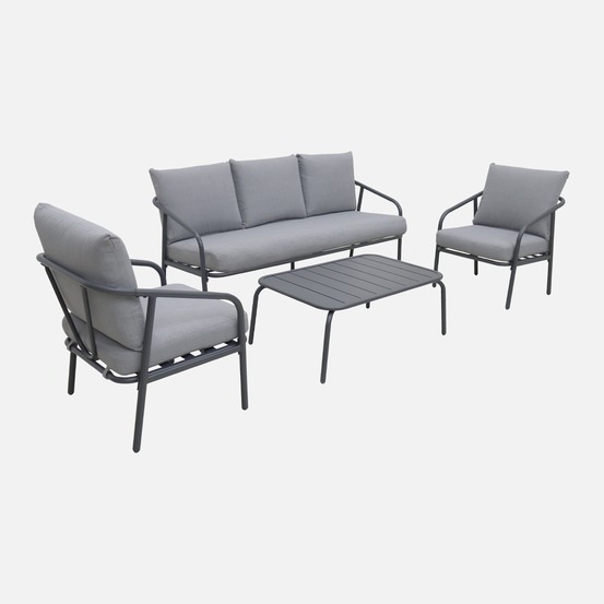 Salon de jardin messina en acier, 5 places