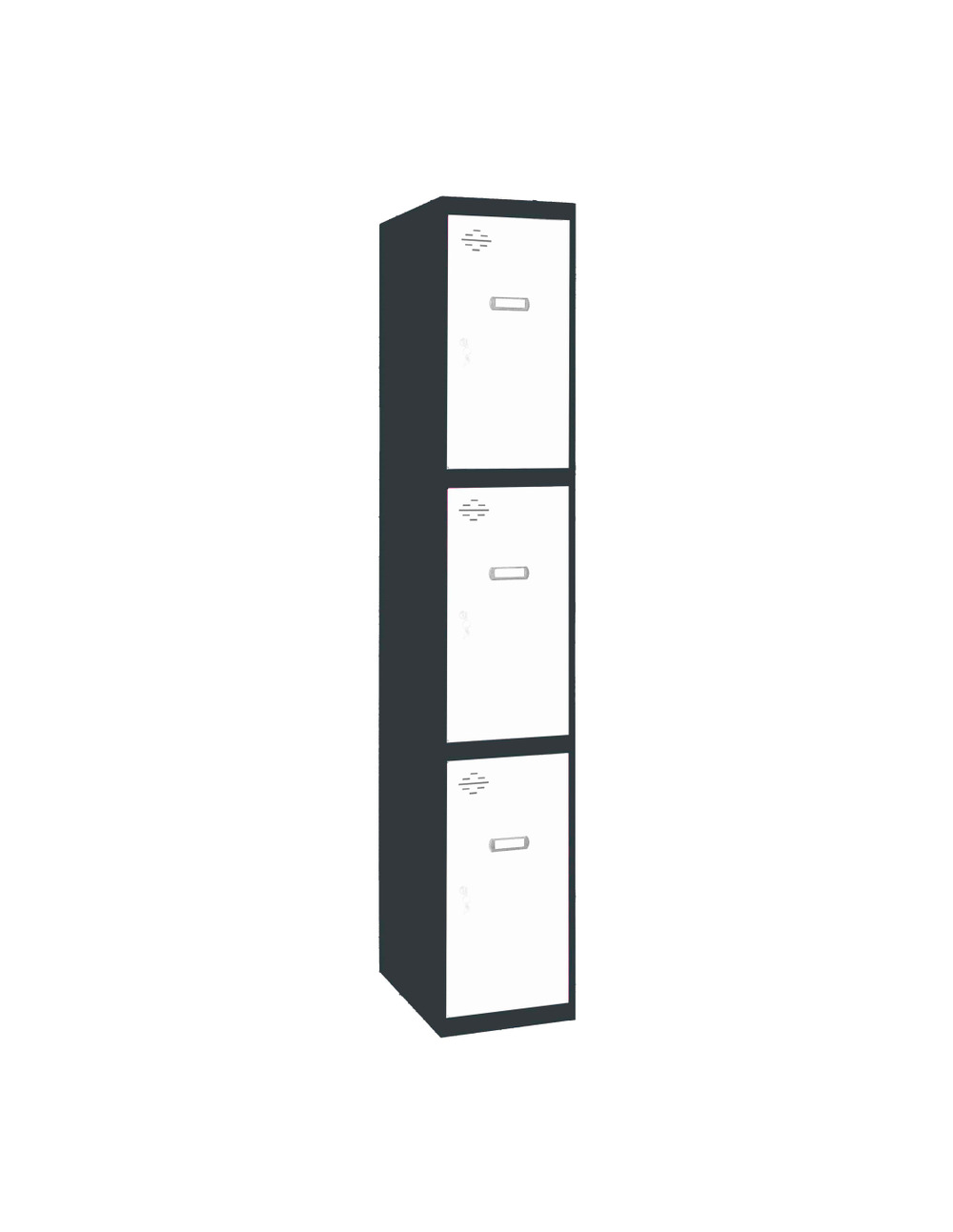 Casier-armoire simonlocker prof.dism.3 porte 1/3 400 in an/bl antracite/blanc 1800x400x500 - simonrack
