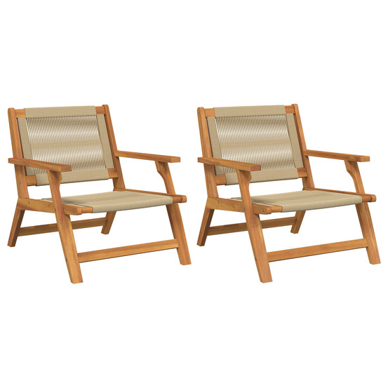 Chaises de jardin 2 pcs beige 67x77x73 cm bois massif d'acacia