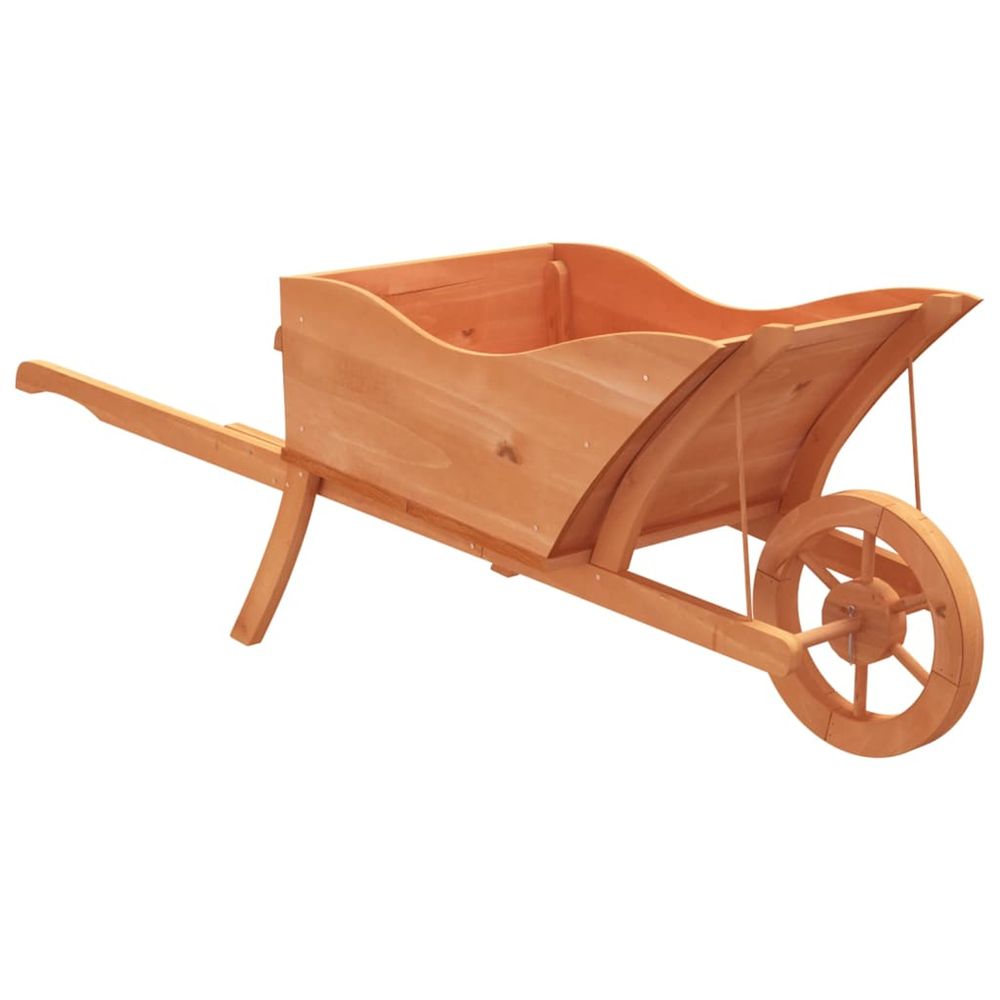 Jardinière d'extérieur brouette 128x45,5x43 cm bois de sapin massif