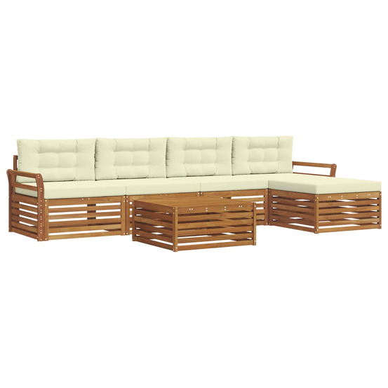 Ensemble de canapés d'extérieur 6 pcs naturel et crème