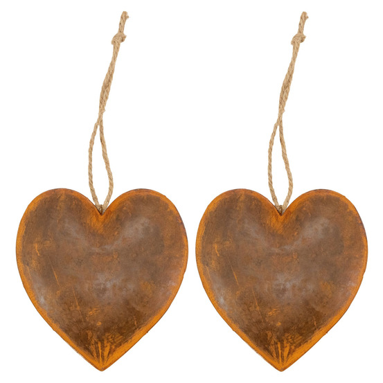 Coeur en métal vieilli lot de 2