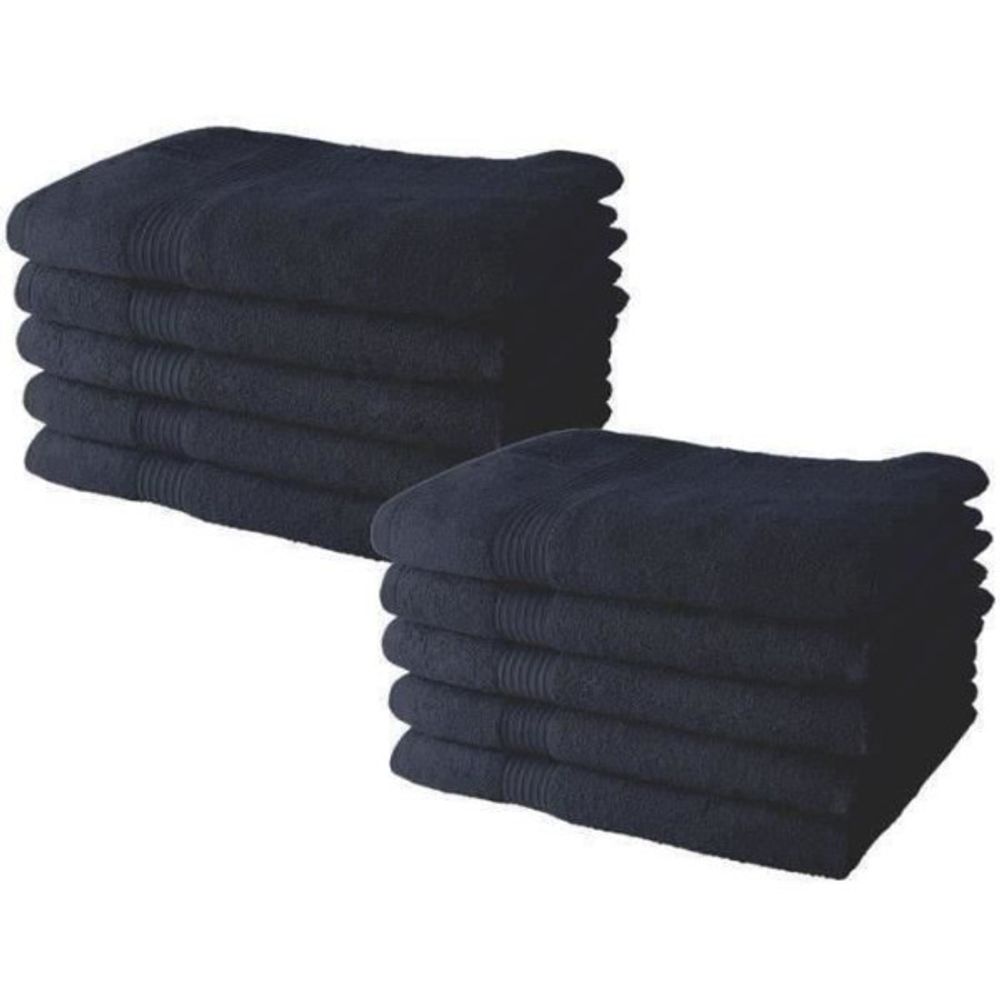Lot de 10 serviettes de toilette 50x90 cm 100% coton - navy