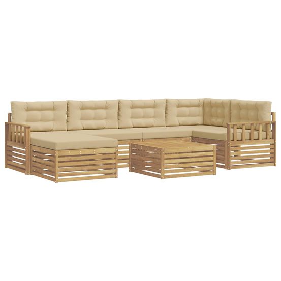 Ensemble de canapés d'extérieur 7 pc blanc et beige