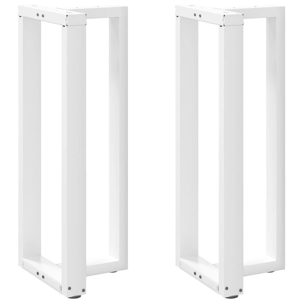 Pieds de table de bar en t, 2 pièces, blanc, 50 x 35 x (100-101) cm, acier