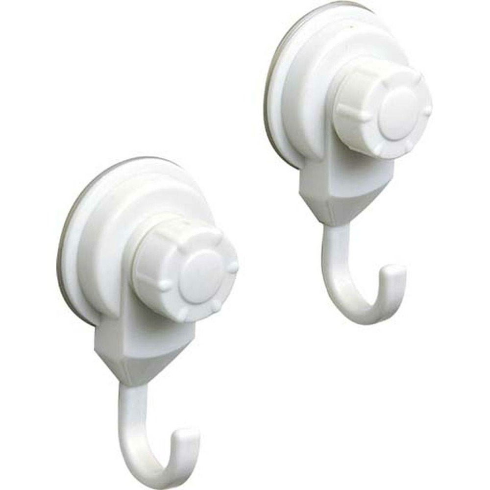 Set de 2 crochets promo pp sur ventouses - blanc