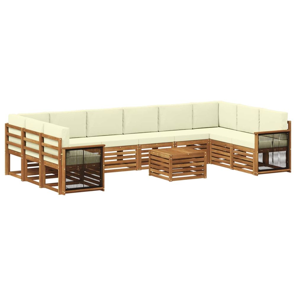 Ensemble de canapés d'extérieur 8 pc naturel et crème