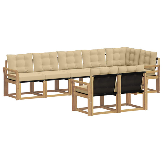Ensemble de canapés d'extérieur 8 pcs blanc et beige
