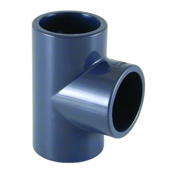 Raccord pvc-u, té à emboiter 50mm, raccord de tuyau pn16