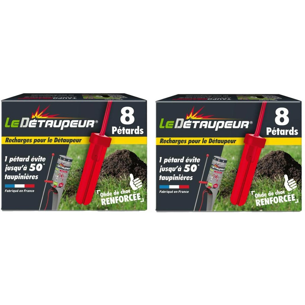 Recharges x8 pour détaupeur : solution puissante contre les taupes et rats taupi