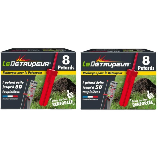 Recharges x8 pour détaupeur : solution puissante contre les taupes et rats taupi