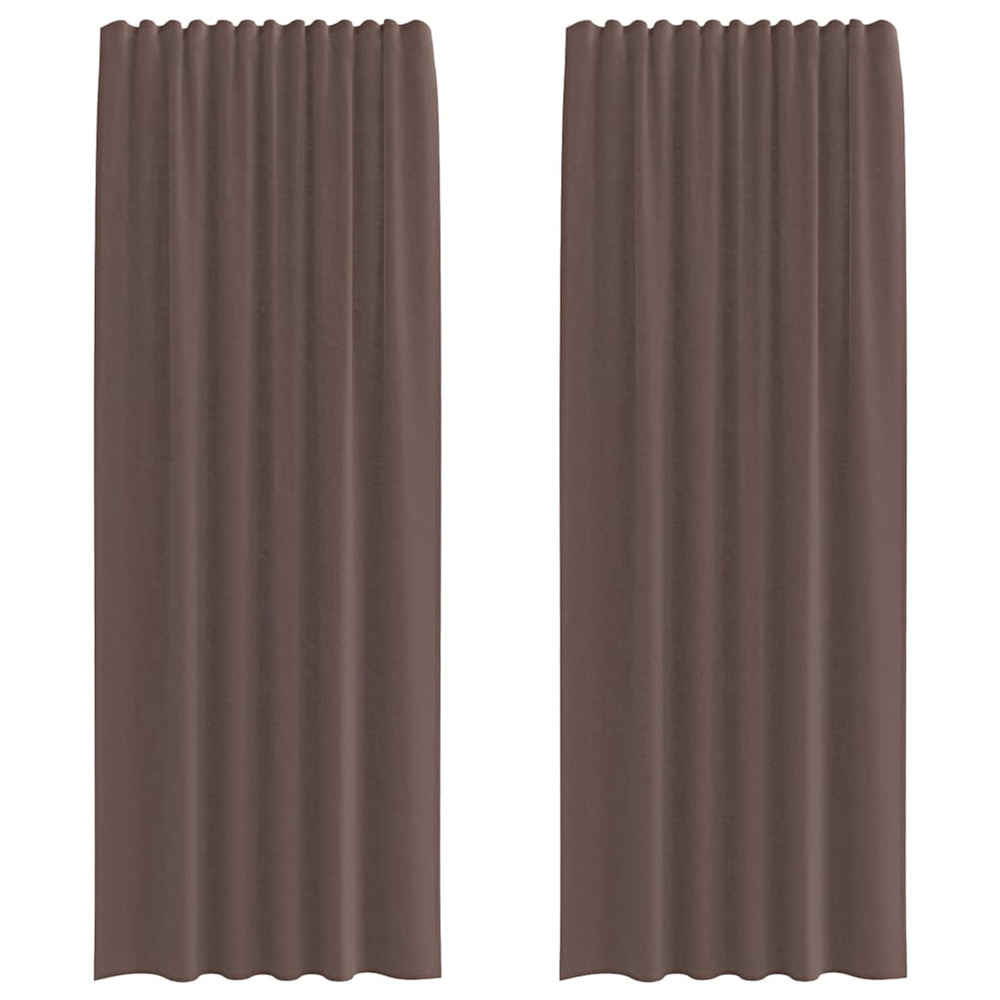 Rideaux en voile avec passe-tringles 2 pcs marron