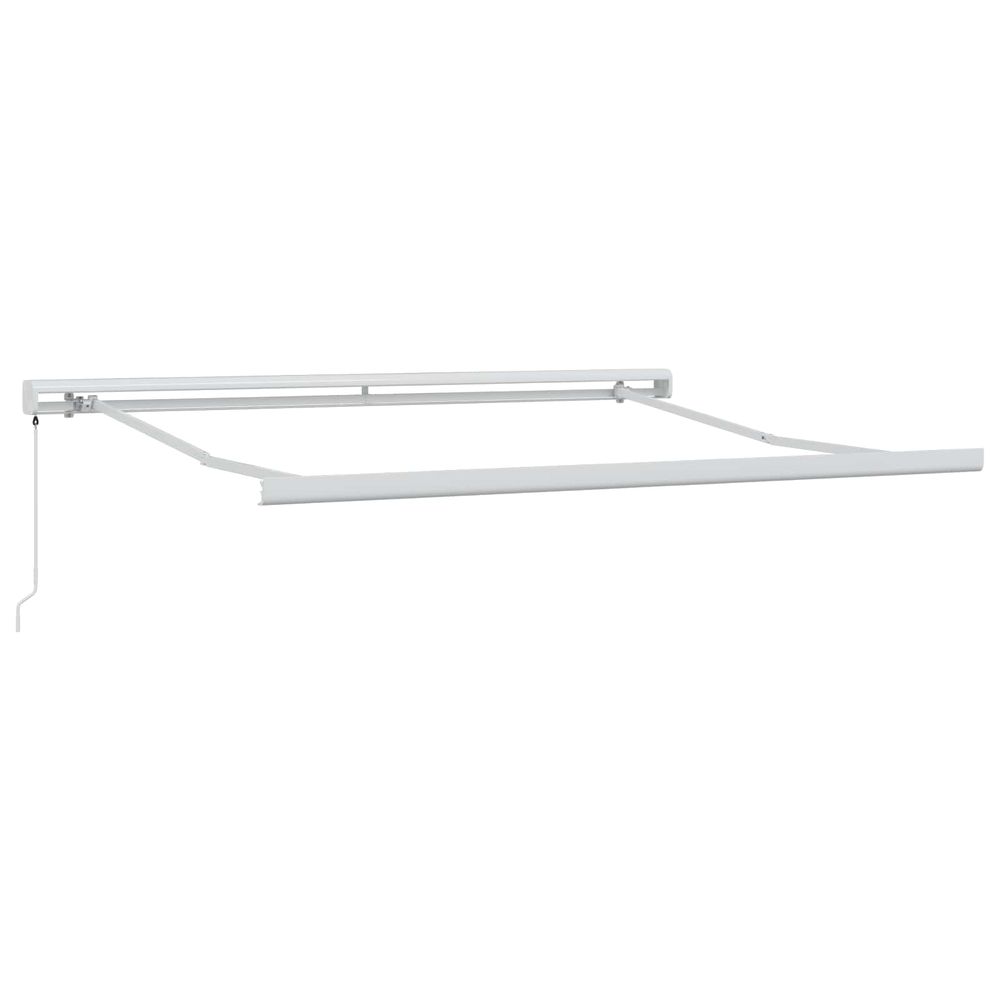 Cadre de auvent manuel 4 x 3 m blanc aluminium thermolaqué