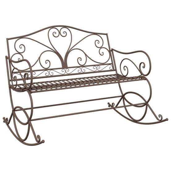 Banc de jardin marron ancien acier