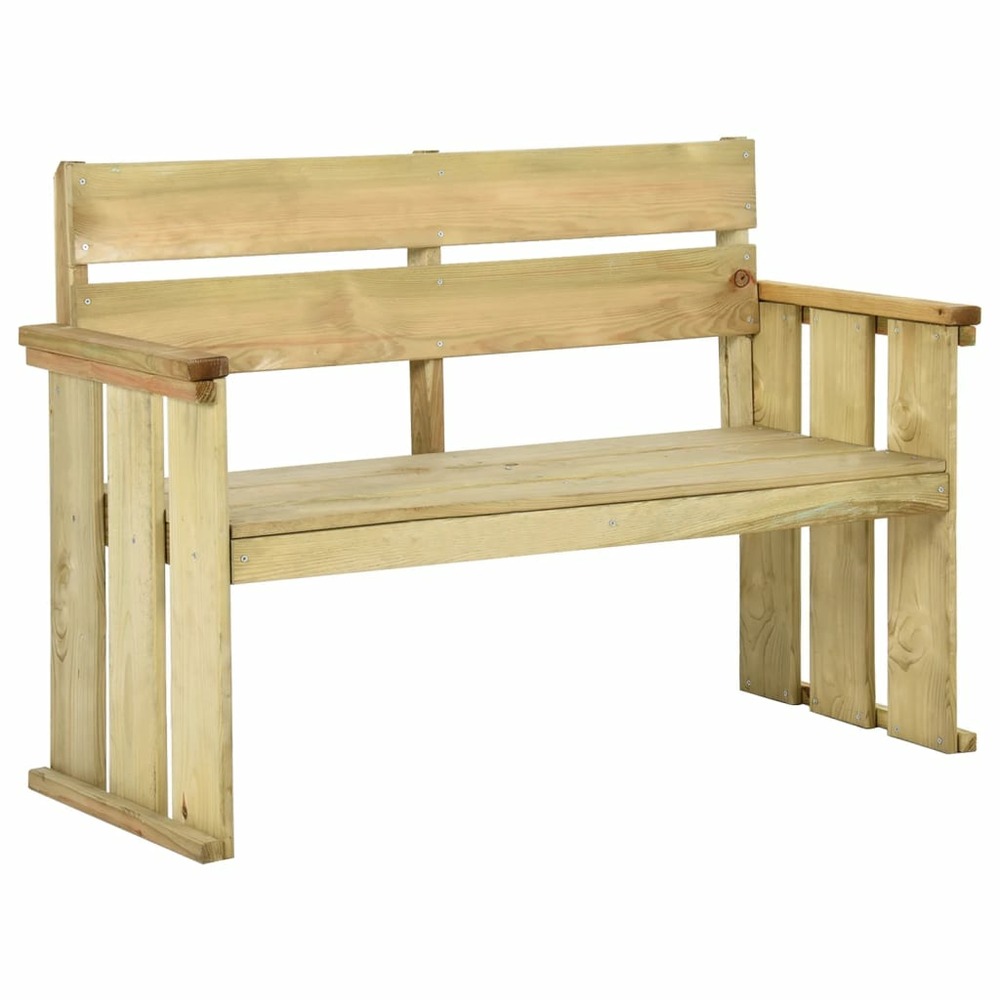 Banc de jardin meuble de patio d'extérieur terrasse 121 cm bois de pin imprégné