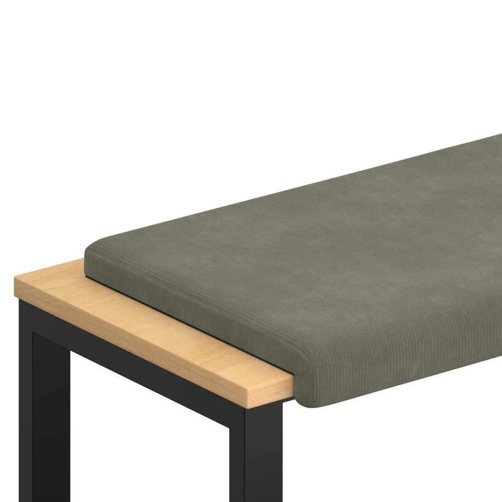 Coussin de banc velours côtelé gris clair profondeur 35 cm