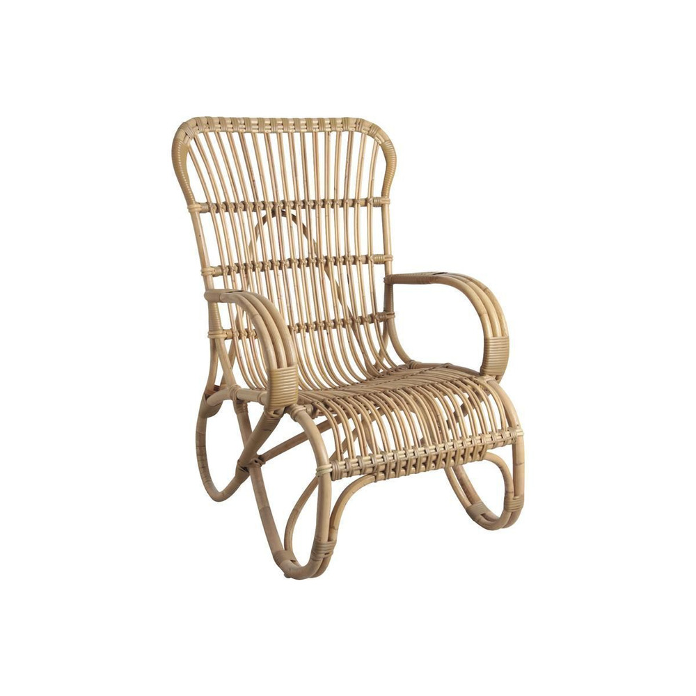 Fauteuil détente en manau et moelle de rotin naturelle